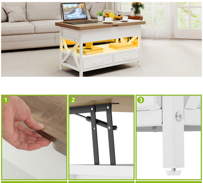 Table basse relevable balconera 90×50×51.5cm - vente privée 14:29;200007763:201336101