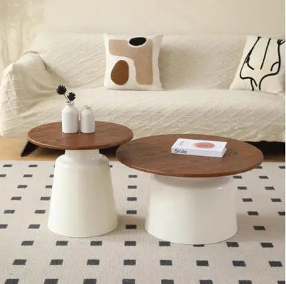 Table basse ronde 2 en 1 de style nordique noyer - vente privée 14:200844060A set-walnut-2