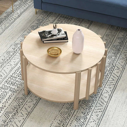 Table basse ronde avec rangement minimaliste - vente privée 200007763:201336101