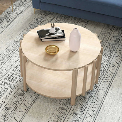 Table basse ronde avec rangement minimaliste - vente privée 200007763:201336101
