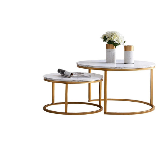 Table basse ronde blanche set de 2 ensemble - vente privée 14:29Blanc;200007763:201336101