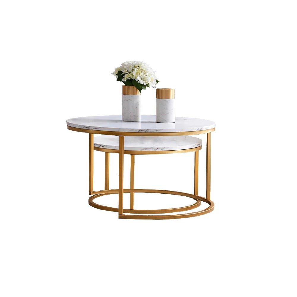Table basse ronde blanche set de 2 ensemble - vente privée 14:29Blanc;200007763:201336101