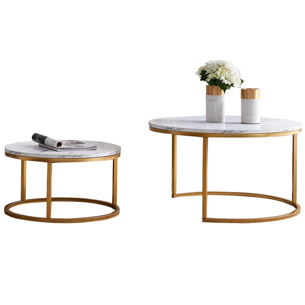 Table basse ronde blanche set de 2 ensemble - vente privée 14:29Blanc;200007763:201336101