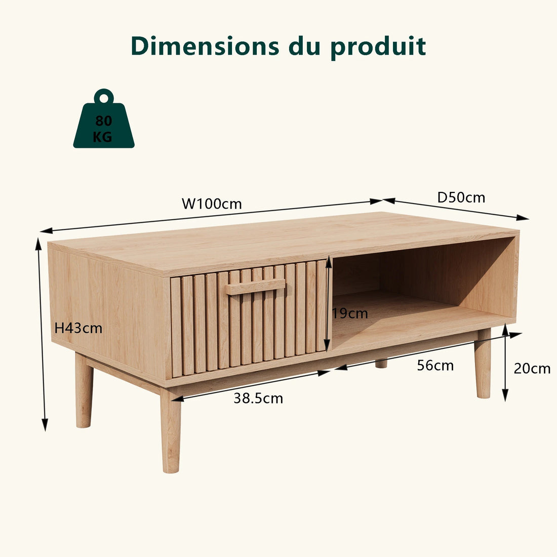 Table basse salon en bois magnifique - vente privée 14:200844060Natural wood color;200007763:201336101