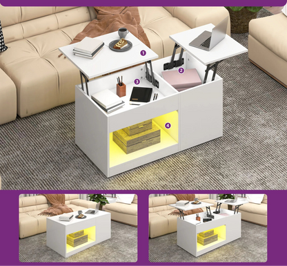 Table basse style industriel de luxe moderne avec led - vente privée 14:29;200007763:201336101
