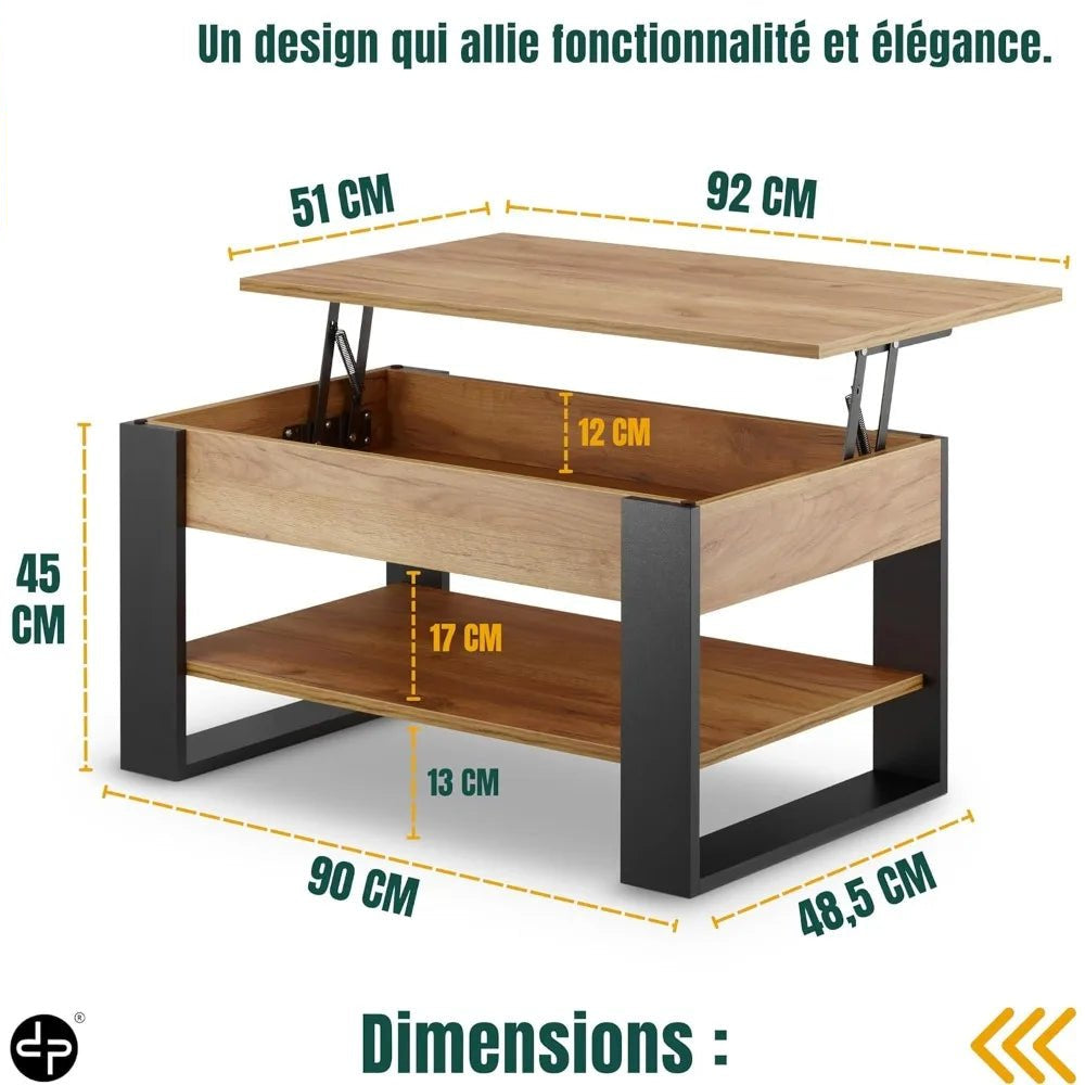 Table basse style moderne industriel moderne - vente privée 14:200844061Black  Oak;200007763:201336342