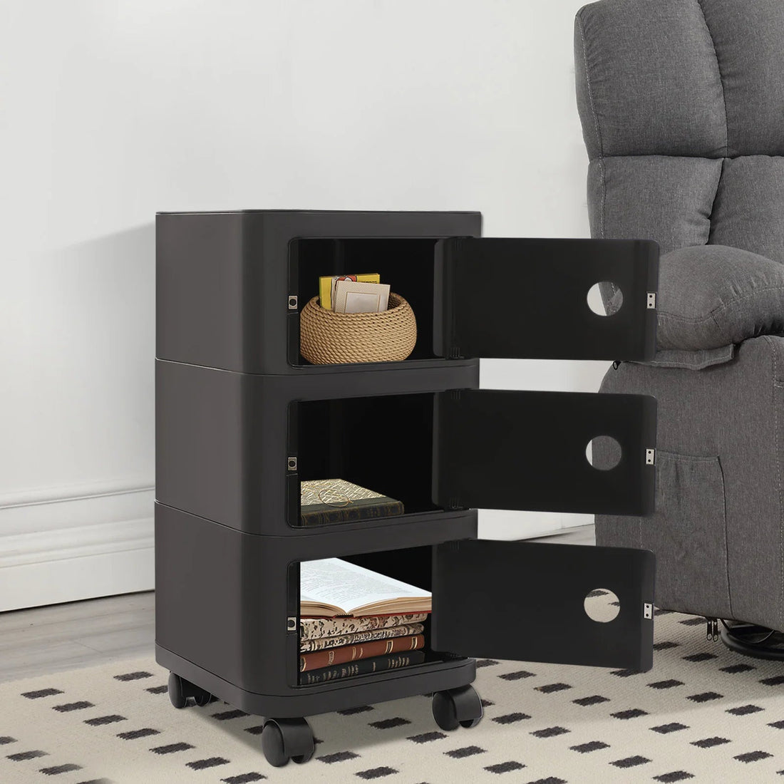 Table de chevet 3 niveaux en ABS - vente privée 14:366Ginger;200007763:201336101