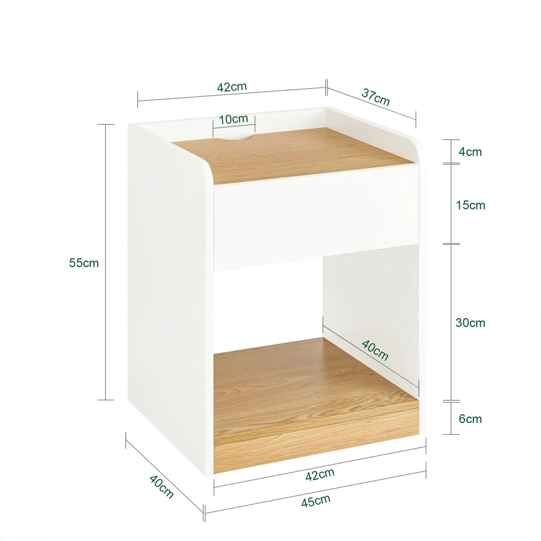 Table de chevet à compartiment ouvert B45 x T40 x H55cm - vente privée 14:29;200007763:201336101
