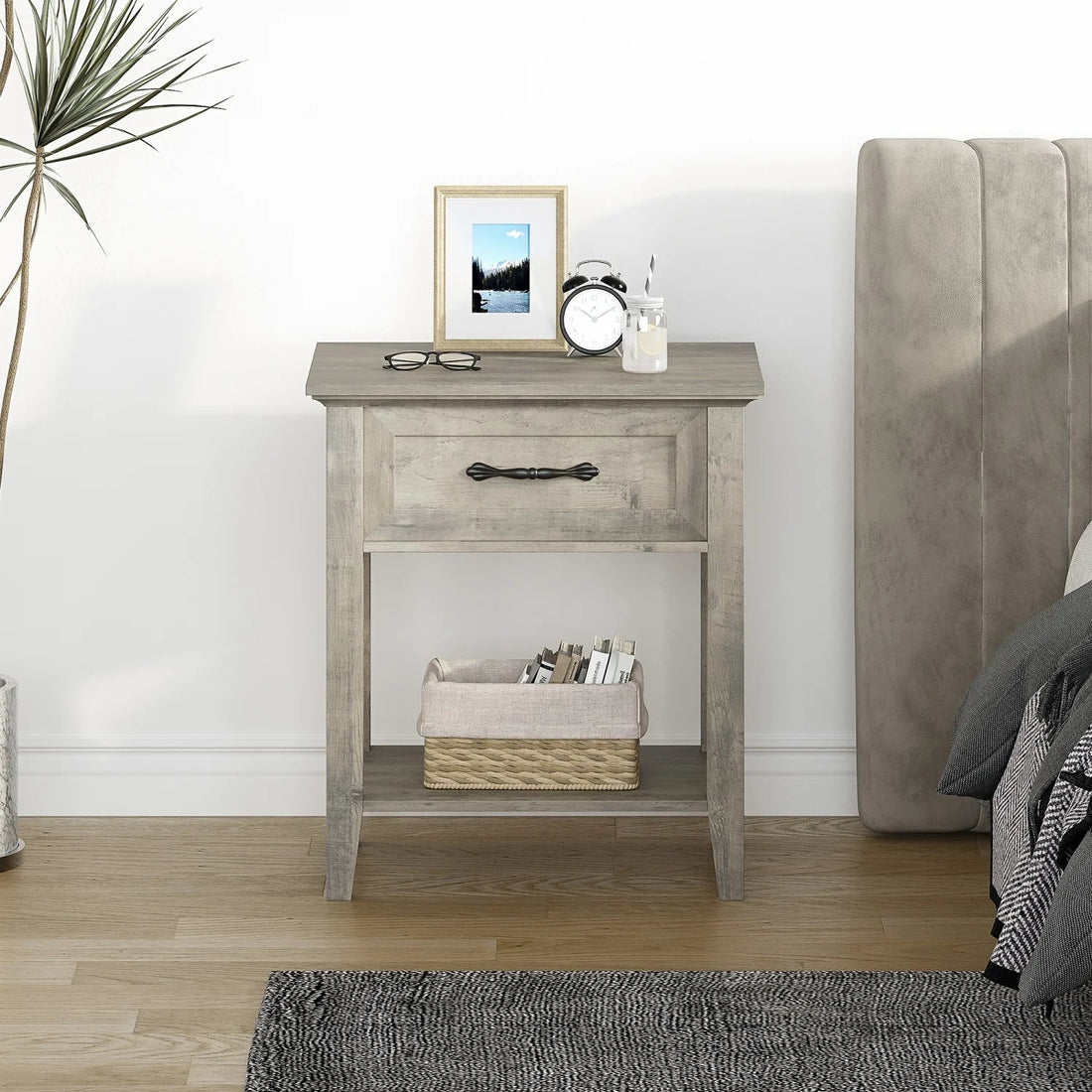 Table de chevet ancien 1 tiroir - vente privée 14:10Grey-1pc;200007763:203372089