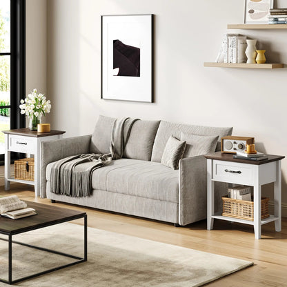 Table de chevet ancien 1 tiroir - vente privée 14:10Grey-1pc;200007763:203372089