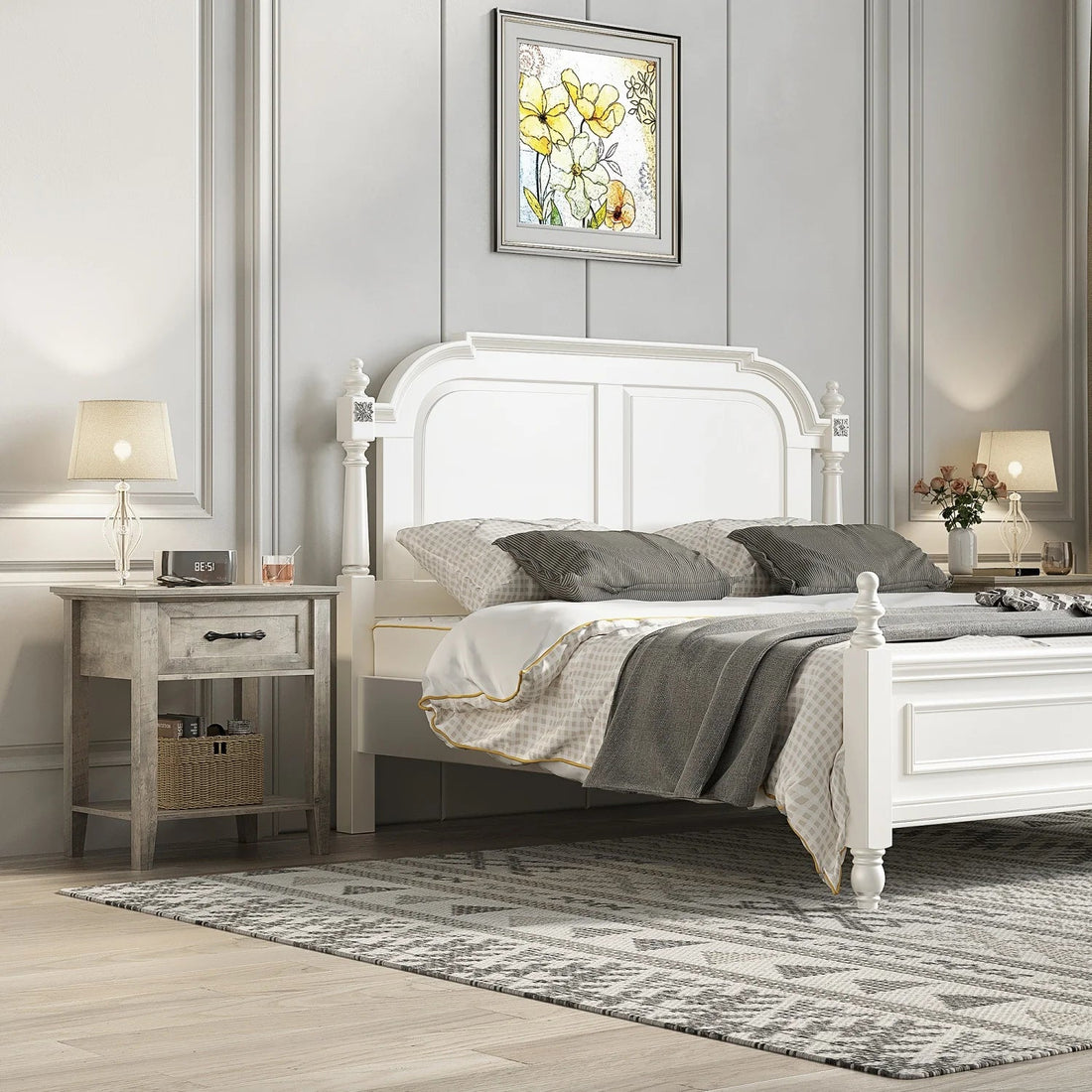 Table de chevet ancien 1 tiroir - vente privée 14:10Grey-1pc;200007763:203372089