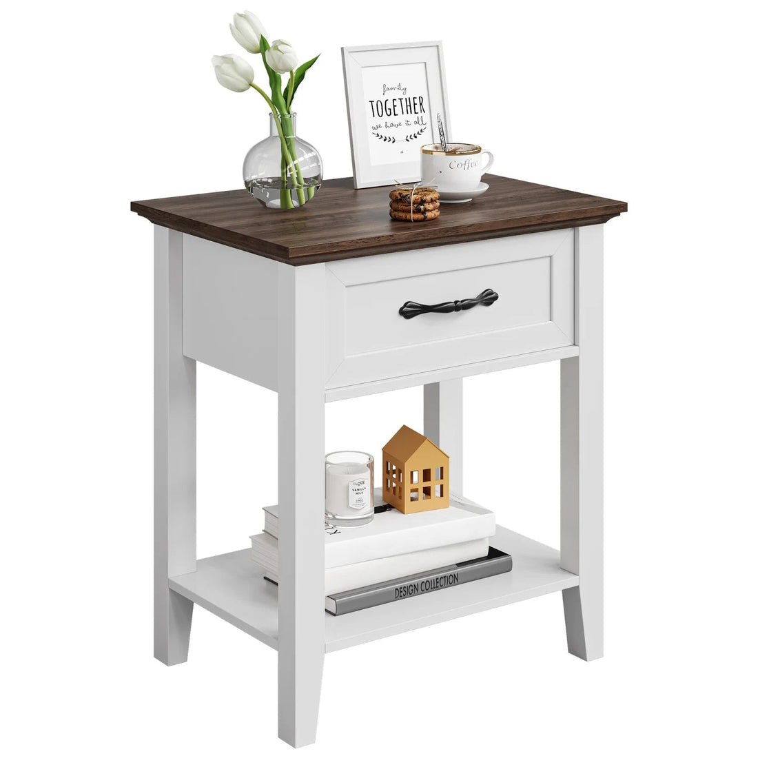 Table de chevet ancien 1 tiroir - vente privée 14:10Grey-1pc;200007763:203372089