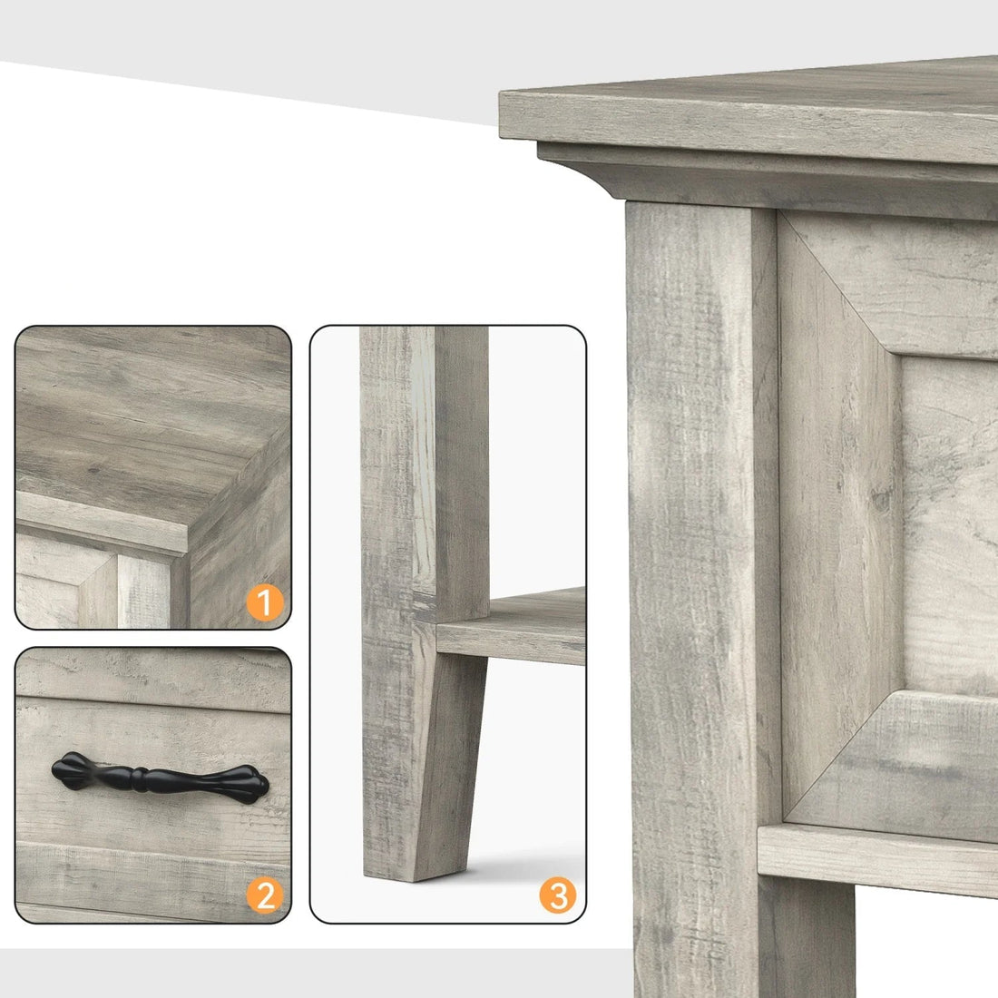 Table de chevet ancien 1 tiroir - vente privée 14:10Grey-1pc;200007763:203372089