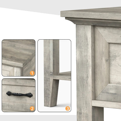 Table de chevet ancien 1 tiroir - vente privée 14:10Grey-1pc;200007763:203372089