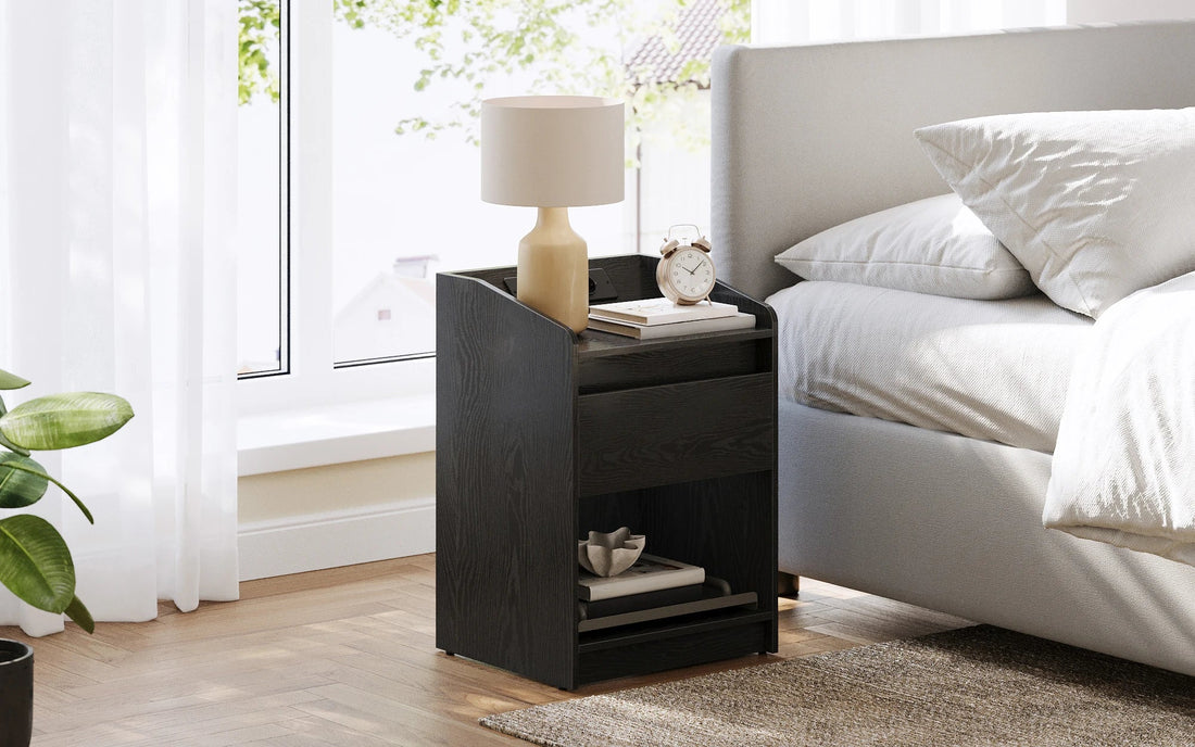 Table de chevet avec lumière LED et station de charge - vente privée 14:193;200007763:201336101