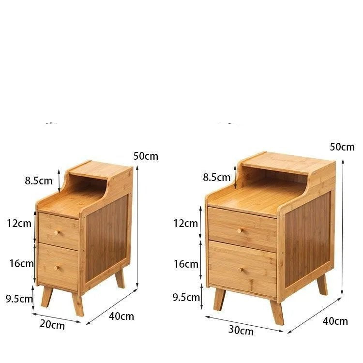 Table de chevet avec tiroir et en bois de bambou - vente privée 14:175W20cm wood color