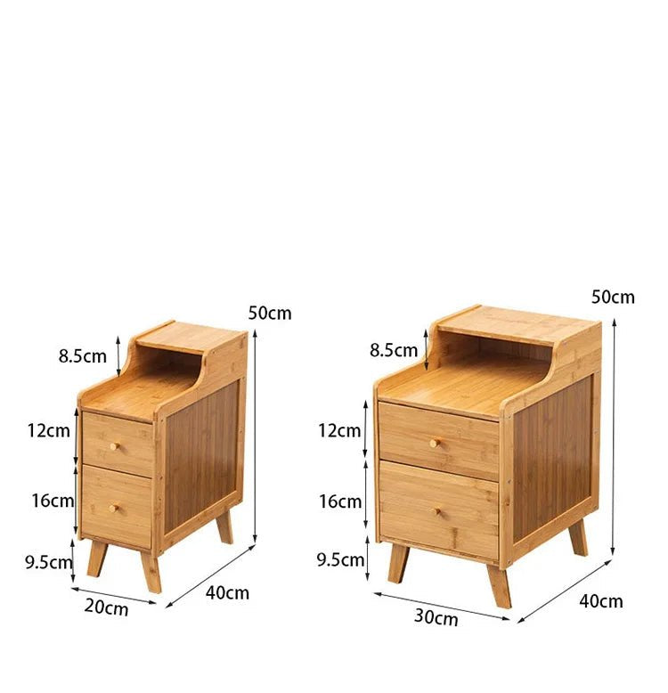 Table de chevet avec tiroir et en bois de bambou - vente privée 14:175W20cm wood color
