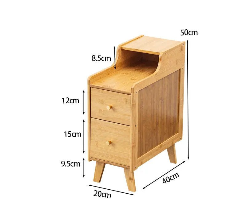 Table de chevet avec tiroir et en bois de bambou - vente privée 14:175W20cm wood color