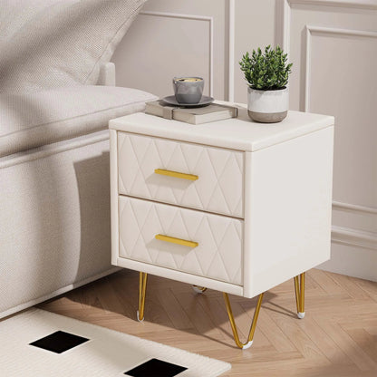 Table de chevet beige à 2 tiroirs style moderne - vente privée 14:200844060Beige;200007763:201336101