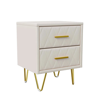 Table de chevet beige à 2 tiroirs style moderne - vente privée 14:200844060Beige;200007763:201336101