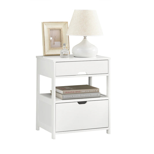 Table de chevet blanche de 45x55x38cm - ARENA - vente privée 14:29;200007763:201336101