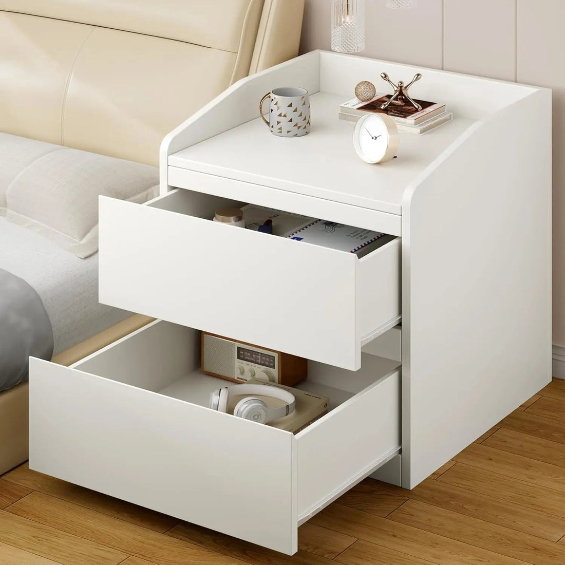 Table de chevet blanche moderne urban luxe - vente privée 14:29;200007763:203372089