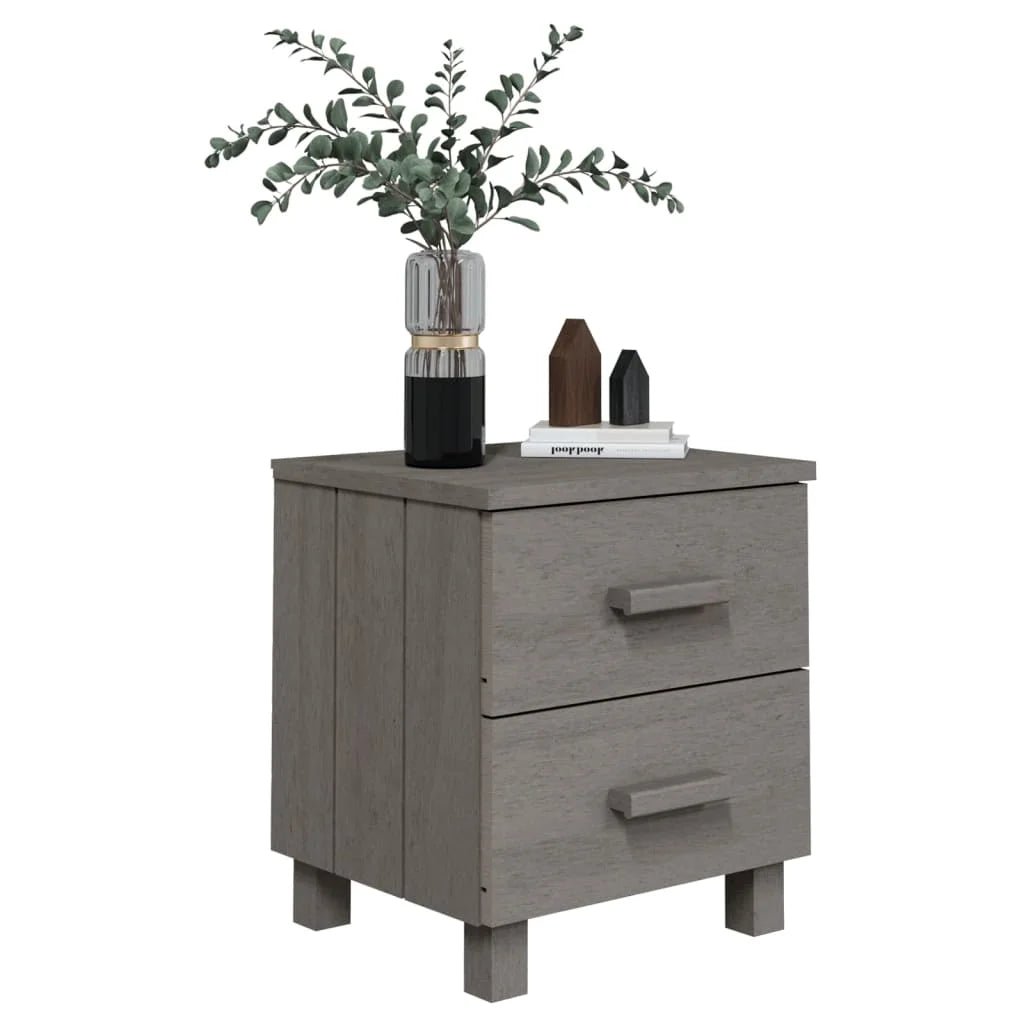 Table De Chevet Bois Hamar Gris Clair 40X35X44,5 cm - vente privée 200007763:201336101