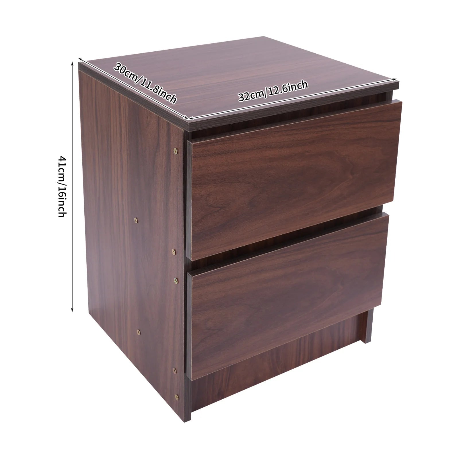 Table de chevet bois massif avec petite commode à 2 tiroirs - 14:10Nut-brown;200007763:201336101