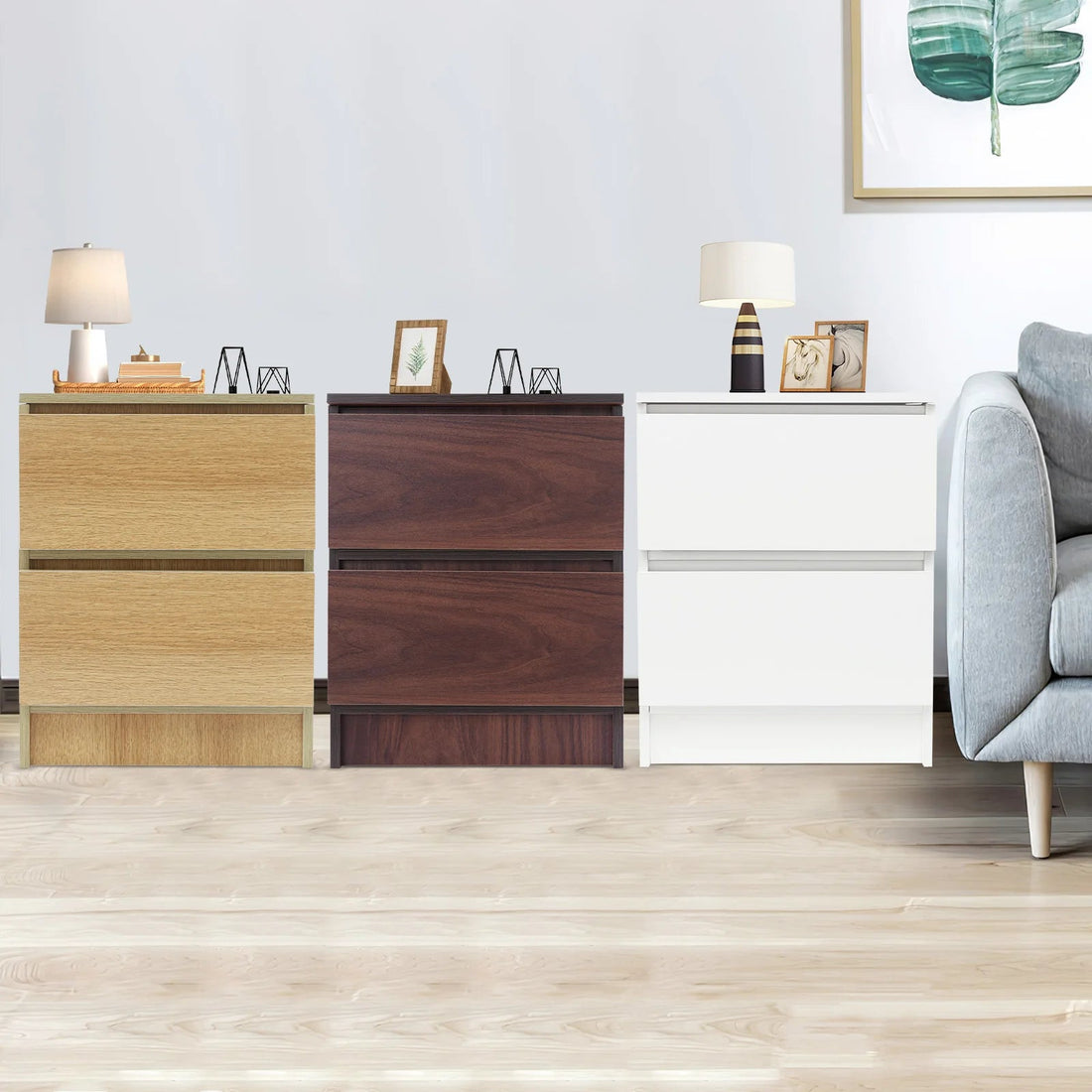 Table de chevet bois massif avec petite commode à 2 tiroirs - vente privée 14:173Warm White;200007763:201336101