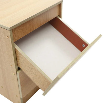Table de chevet bois massif avec petite commode à 2 tiroirs - 14:173Warm White;200007763:201336101