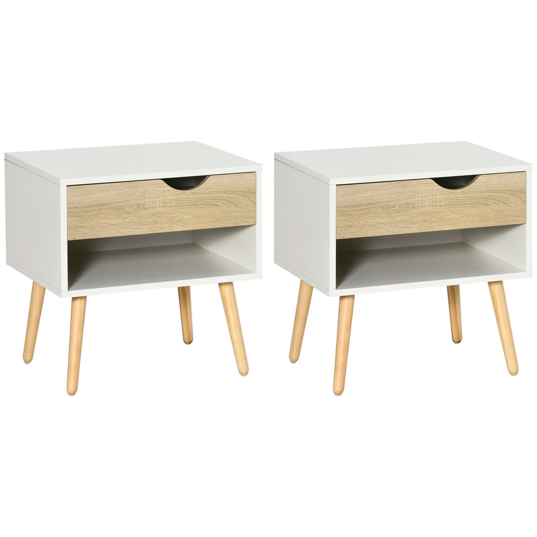 Table de chevet bois naturel 2 ensemble 50x39x51 cm - vente privée 14:4White and Oak;200007763:201336104;5:-1