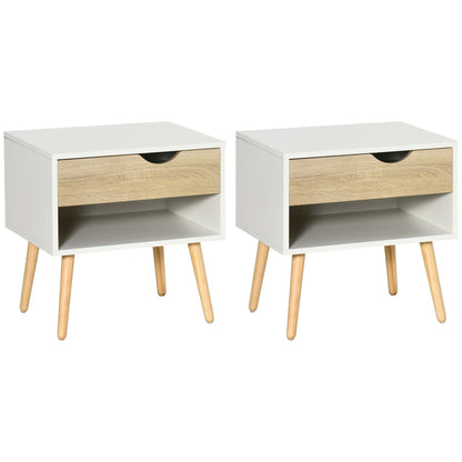 Table de chevet bois naturel 2 ensemble 50x39x51 cm - vente privée 14:4White and Oak;200007763:201336104;5:-1