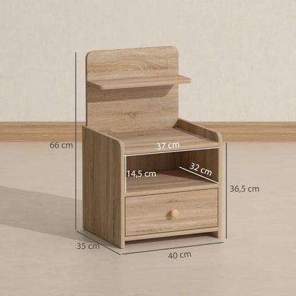 Table de chevet bois naturel clair 40 x 35 x 66 cm - vente privée 200007763:201336101