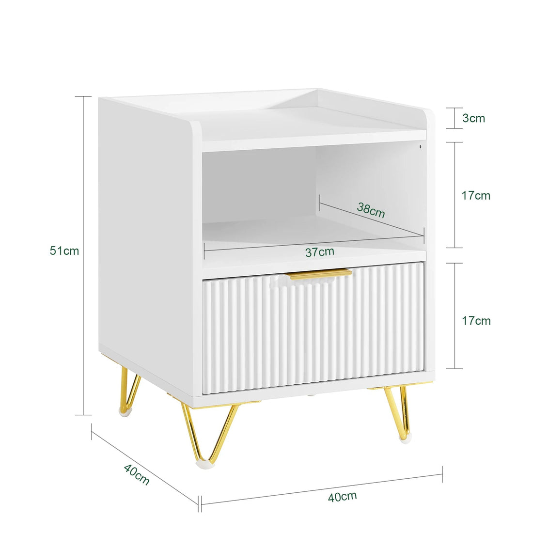 Table de chevet cabinet 40x40x51cm - VIRGINIE - vente privée 14:29;200007763:201336101