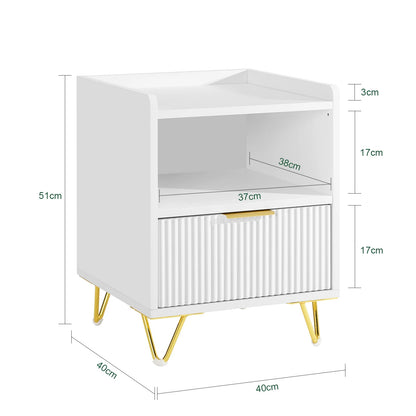 Table de chevet cabinet 40x40x51cm - VIRGINIE - vente privée 14:29;200007763:201336101