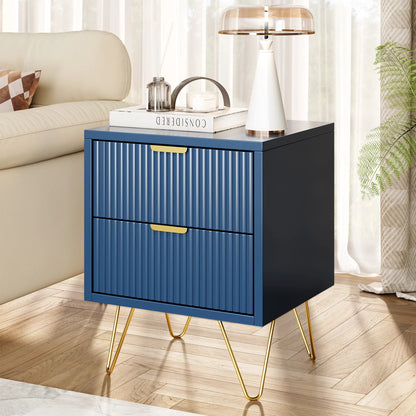 Table de chevet coloré bleu en bois 40x35.5x50cm - vente privée 14:173Deep Blue;200007763:201336101