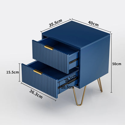 Table de chevet coloré bleu en bois 40x35.5x50cm - vente privée 14:173Deep Blue;200007763:201336101
