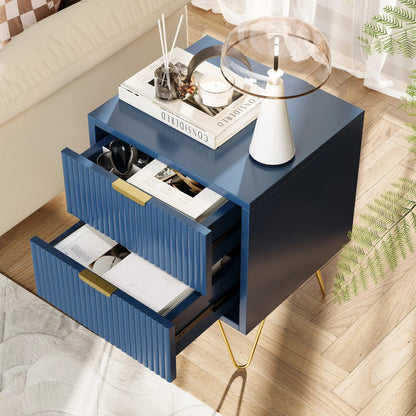 Table de chevet coloré bleu en bois 40x35.5x50cm - vente privée 14:173Deep Blue;200007763:201336101