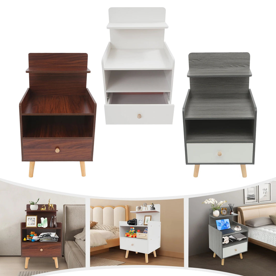 Table de chevet d'appoint de qualité - vente privée 14:29Walnut Color;200007763:201336342