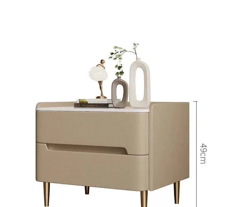Table de chevet de luxe en similicuir - vente privée 14:29Style A 50x40x48cm