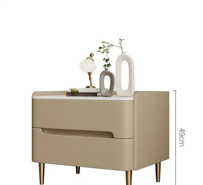 Table de chevet de luxe en similicuir - vente privée 14:29Style A 50x40x48cm