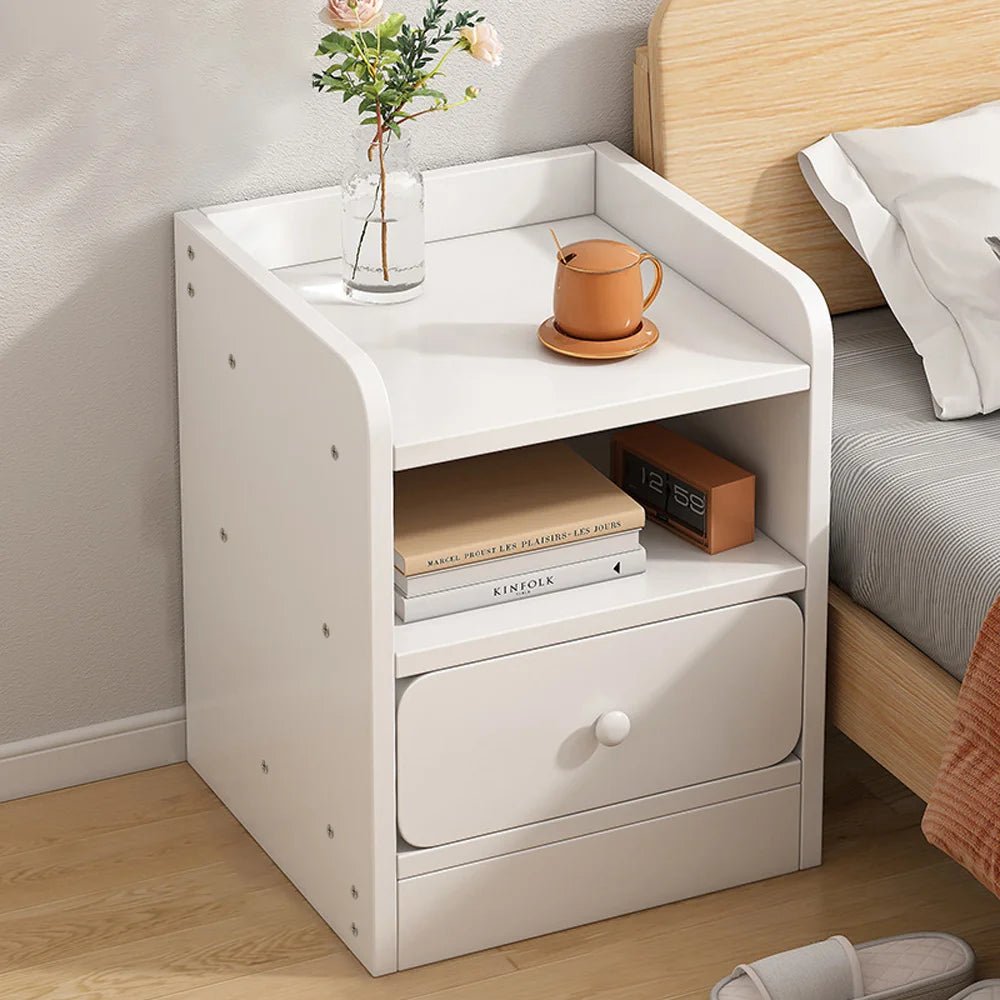 Table de chevet design luxe blanche avec 2 tiroirs - 50*34*30cm - vente privée 14:292;200007763:201336101