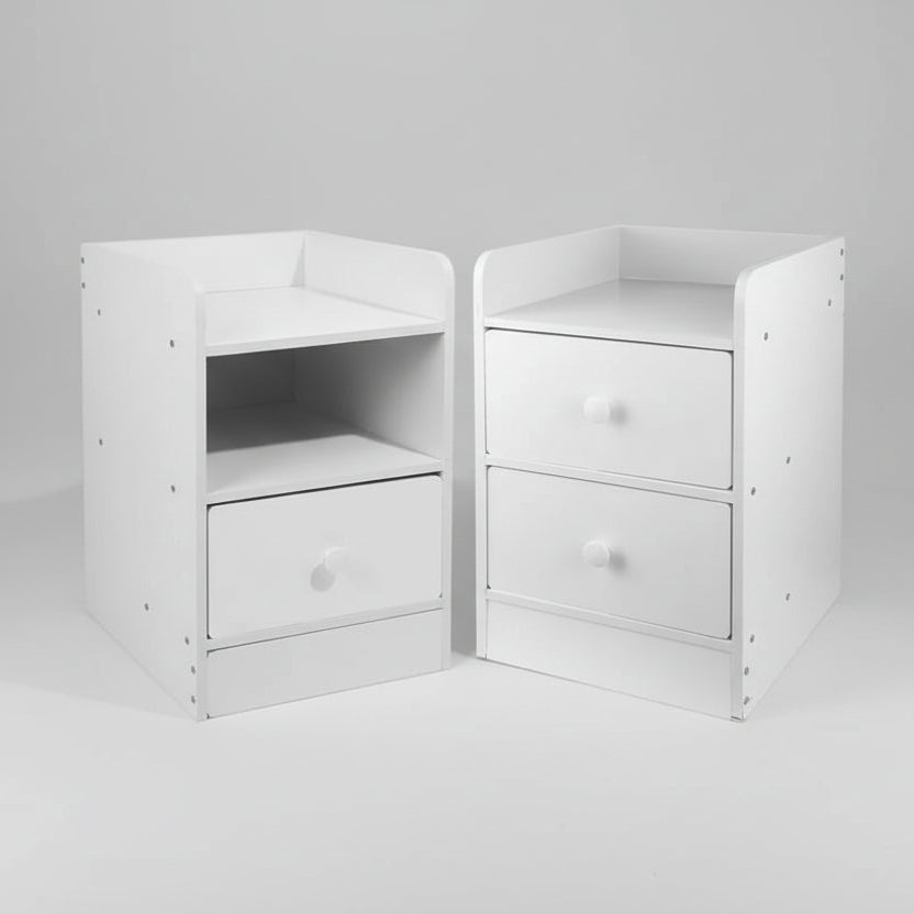 Table de chevet design luxe blanche avec 2 tiroirs - 50*34*30cm - vente privée 14:292;200007763:201336101