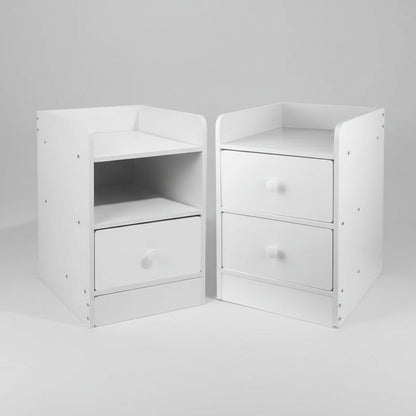 Table de chevet design luxe blanche avec 2 tiroirs - 50*34*30cm - vente privée 14:292;200007763:201336101