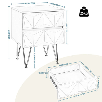 Table de chevet dimension 40x53x40cm décorative moderne - vente privée 200007763:201336101