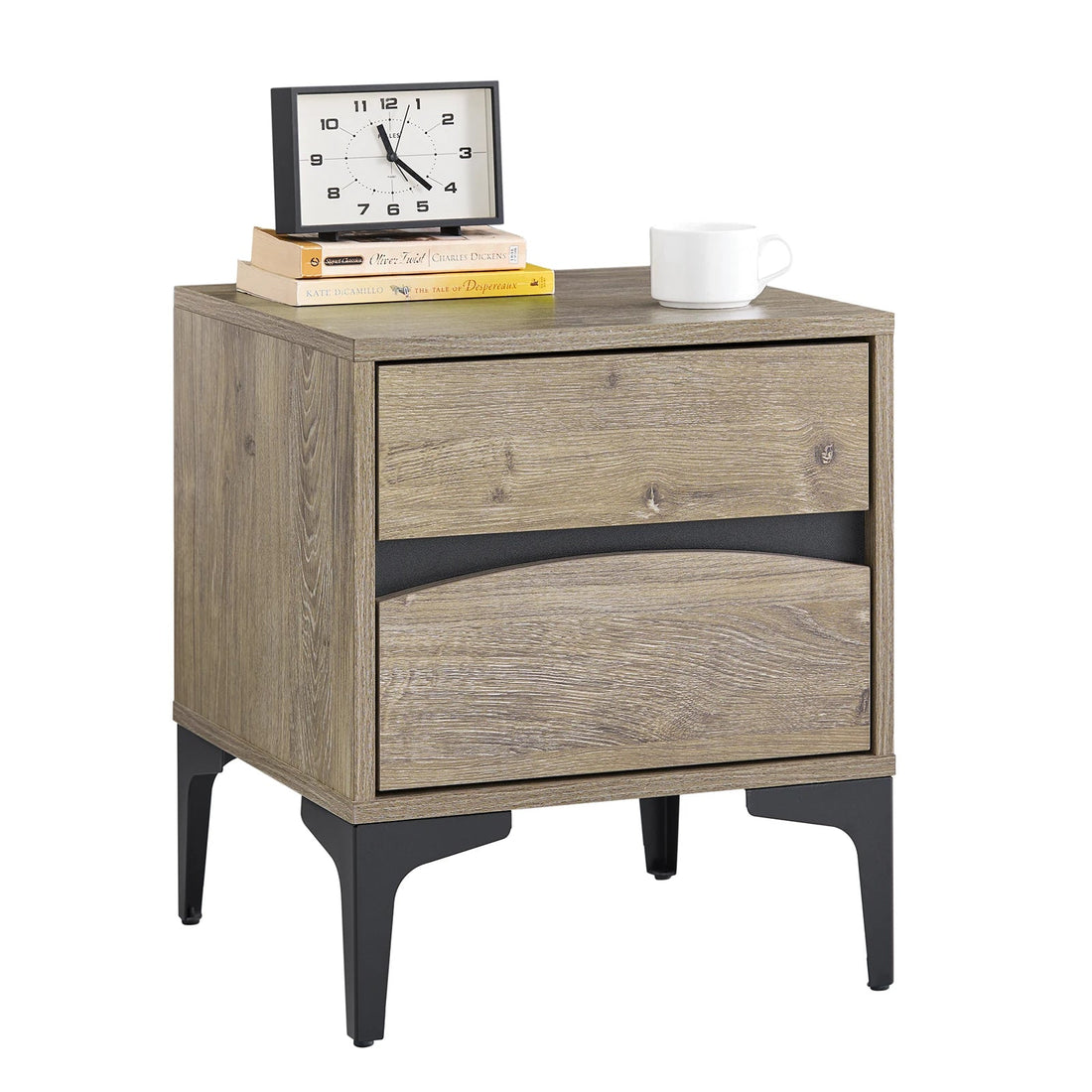 Table de chevet en bois avec 2 tiroirs - 40x40x47cm - vente privée 14:365458vintage;200007763:201336101