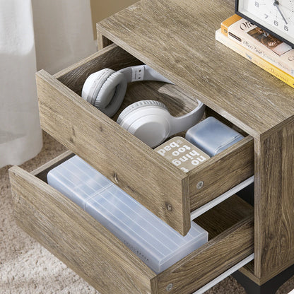 Table de chevet en bois avec 2 tiroirs - 40x40x47cm - vente privée 14:365458vintage;200007763:201336101