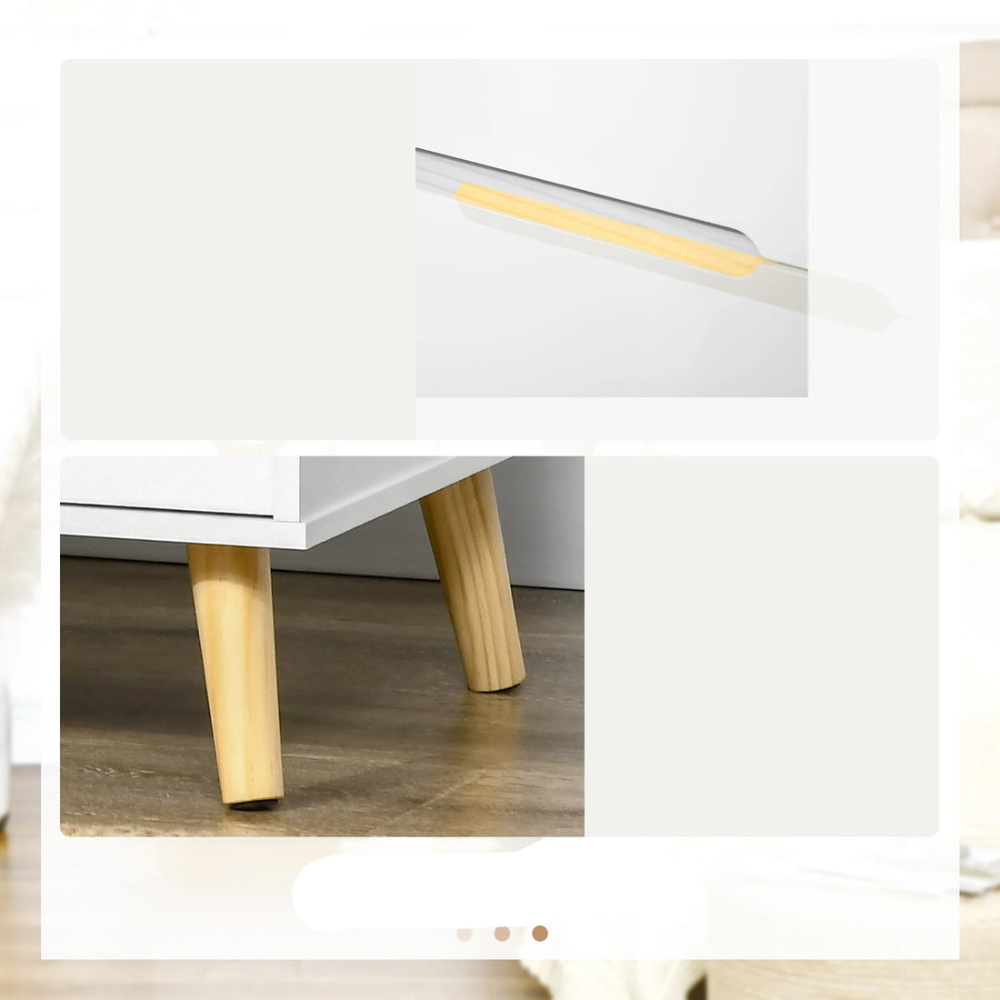 Table de chevet en bois massif 2 tiroirs - 50X40X50.5 cm - vente privée 14:-1;200007763:201336104;5:-1