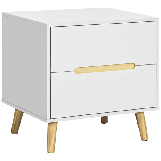 Table de chevet en bois massif 2 tiroirs - 50X40X50.5 cm - vente privée 14:-1;200007763:201336104;5:-1