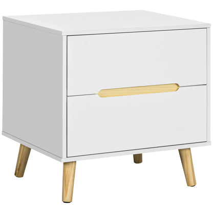 Table de chevet en bois massif 2 tiroirs - 50X40X50.5 cm - vente privée 14:-1;200007763:201336104;5:-1